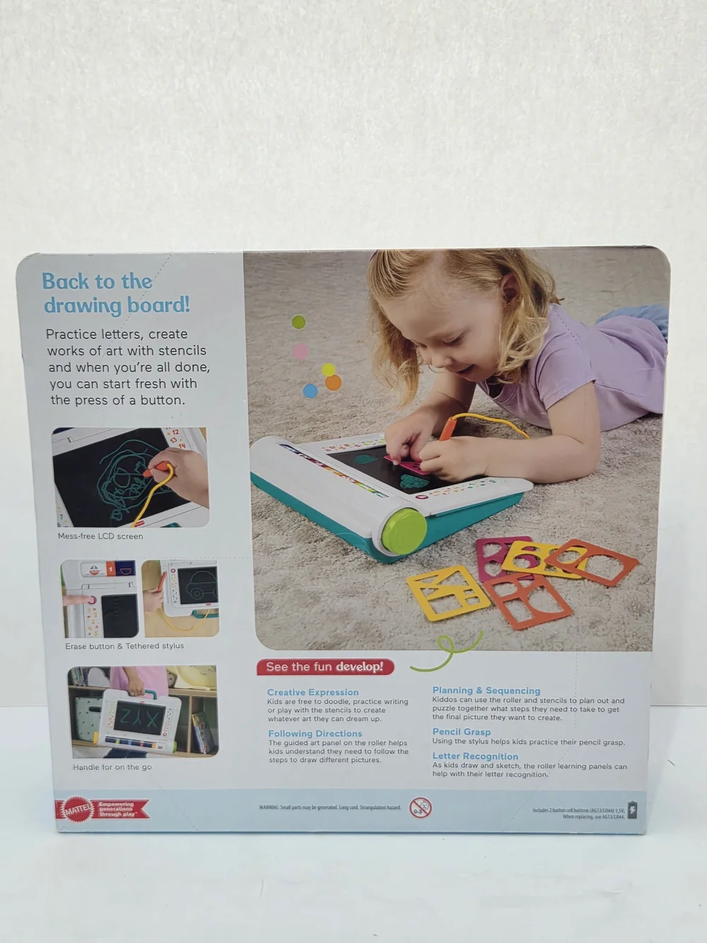Fisher Price Learn & Doodle Desk Mess-Free Writing Drawing Tablet LCD NEW 3+